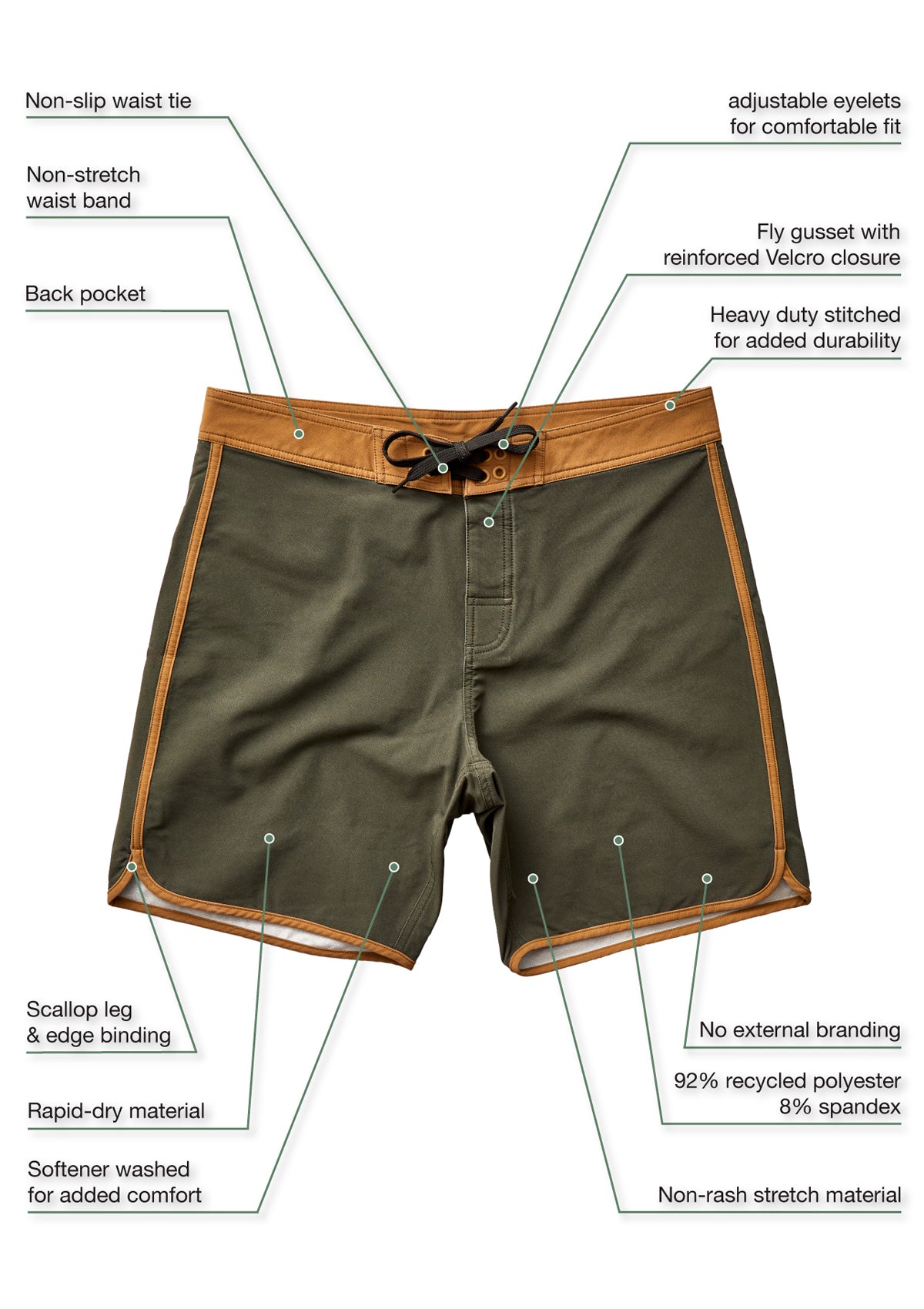 (LAST CHANCE) Dunegrass Washed Scallop Boardshort