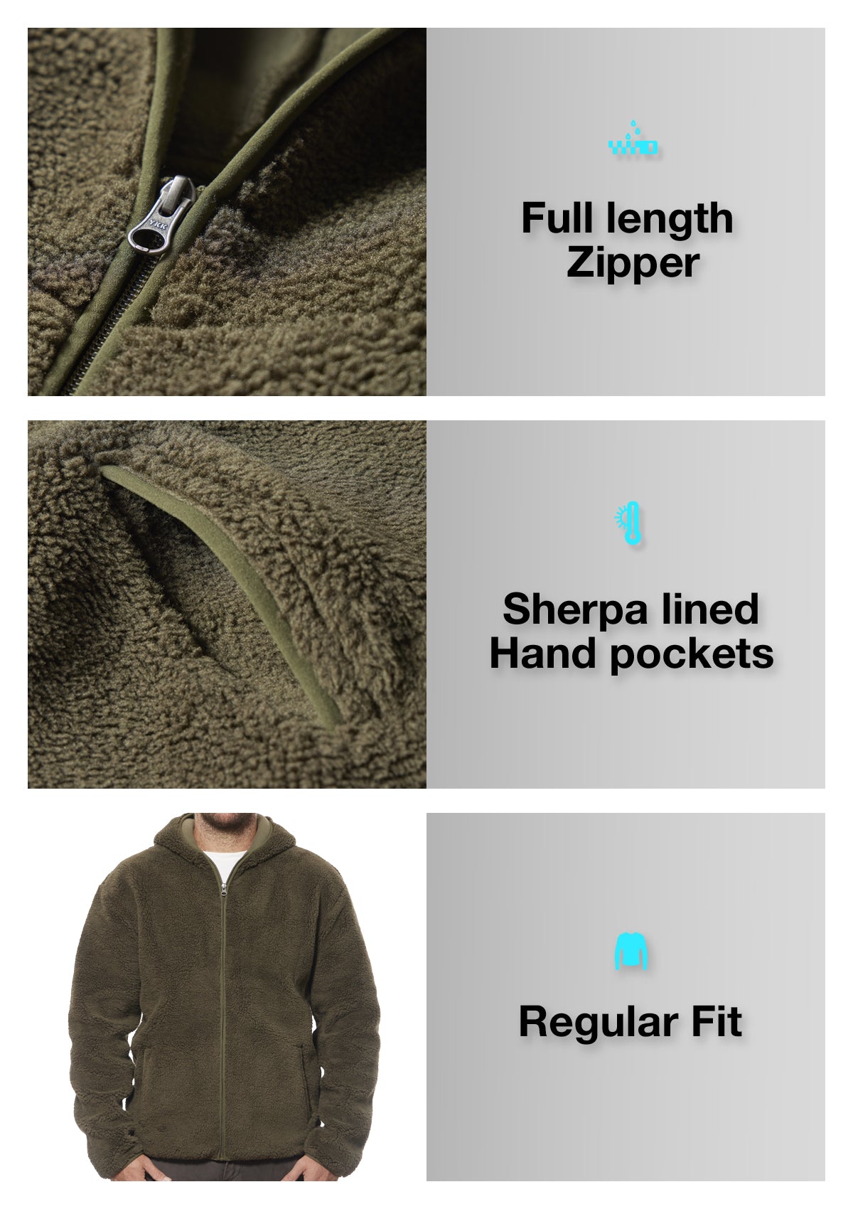 Sherpa Fleece Zip Hoodie – Dunegrass