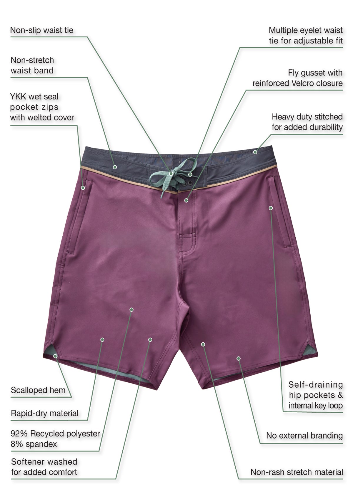 Journey Boardshort Burgundy