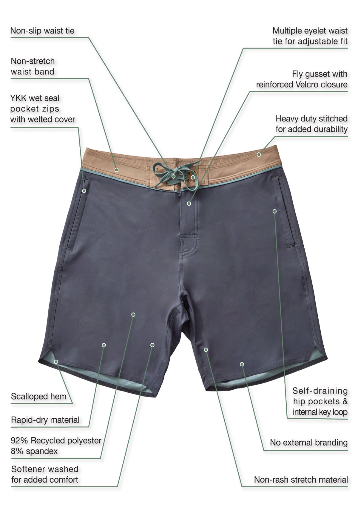 Journey Boardshort Dark Grey