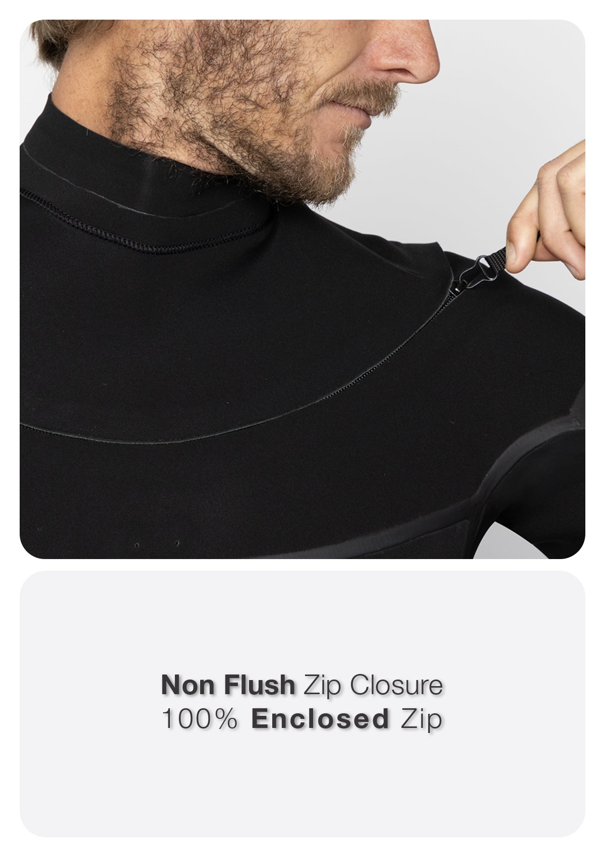 3/2 Enclosed Zip Liquid Sealed Natural Rubber Wetsuit