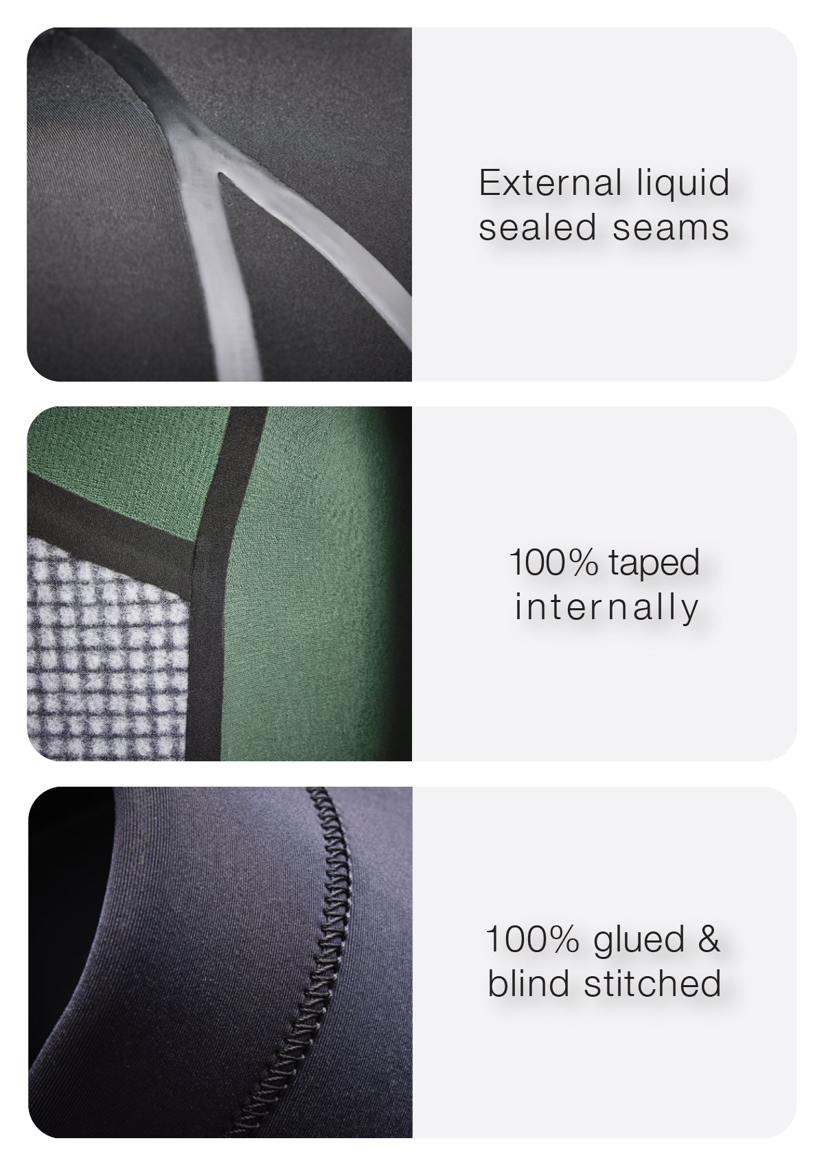 3/2 Enclosed Zip Liquid Sealed Natural Rubber Wetsuit