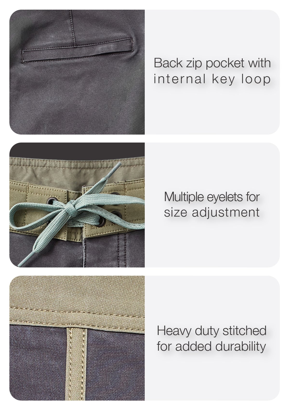 Charcoal Washed Scallop Boardshort