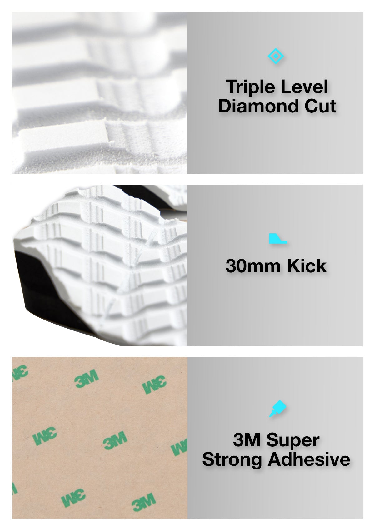 3 Piece Traction Pad - white