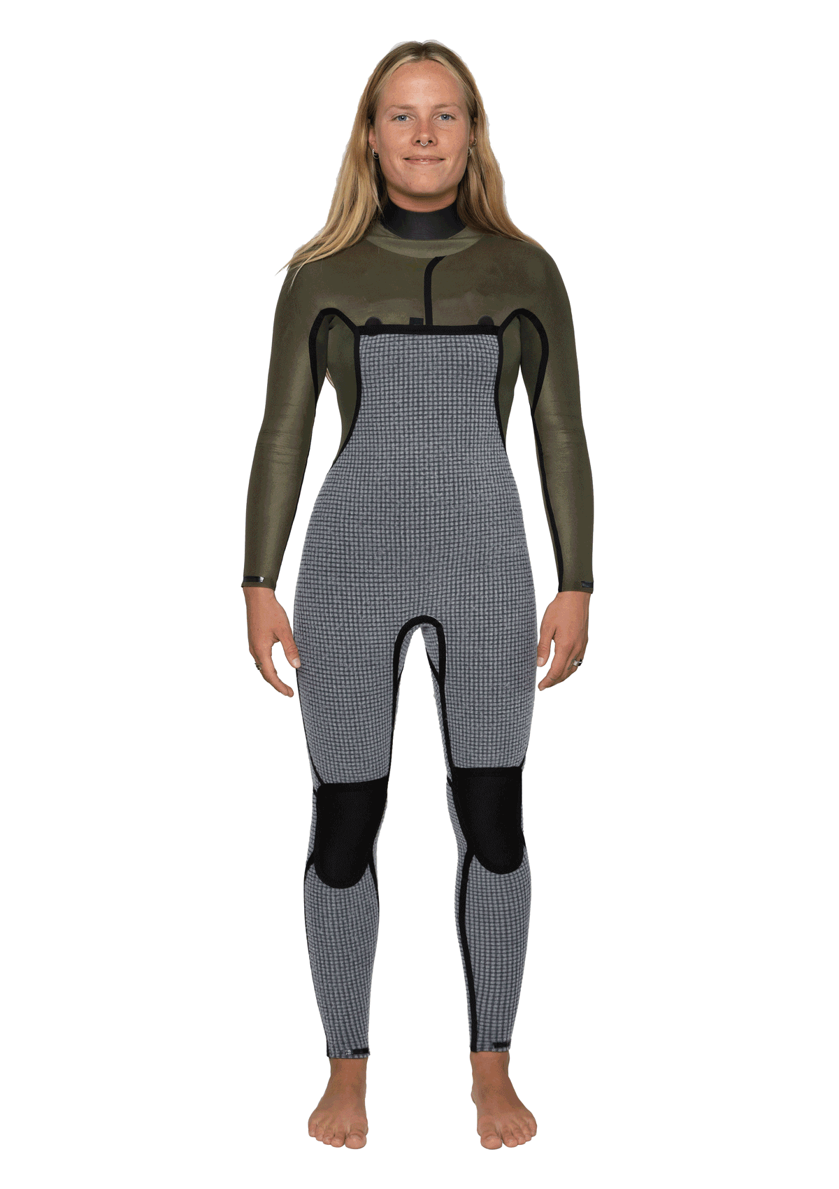 Womens 4/3 Liquid Sealed Thermal Bib Zip Wetsuit