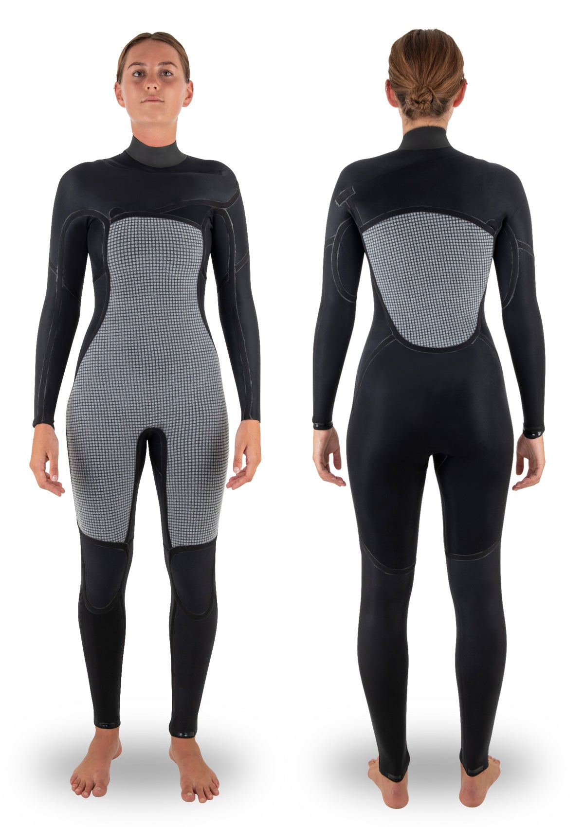 needessentials womens 3/2 chest zip thermal winter wetsuit surfing