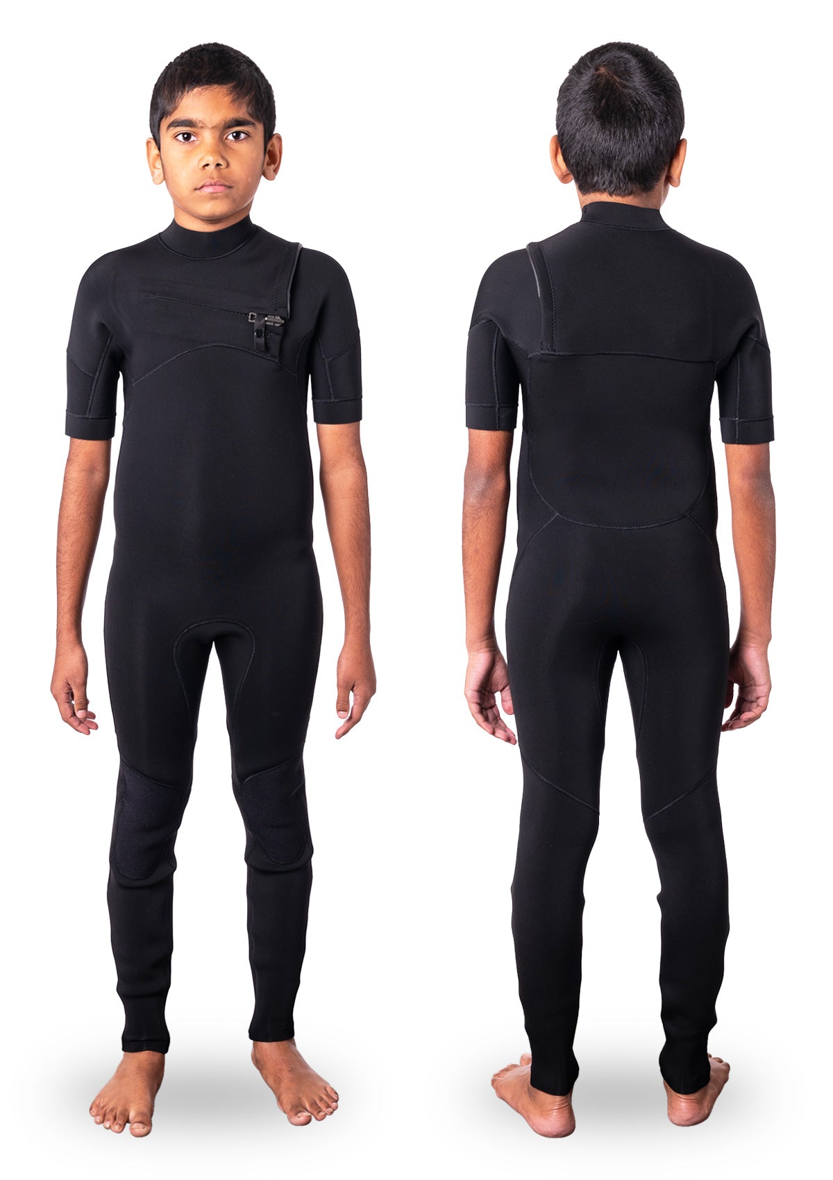 Kids 2mm Short Arm Chest Zip Wetsuit