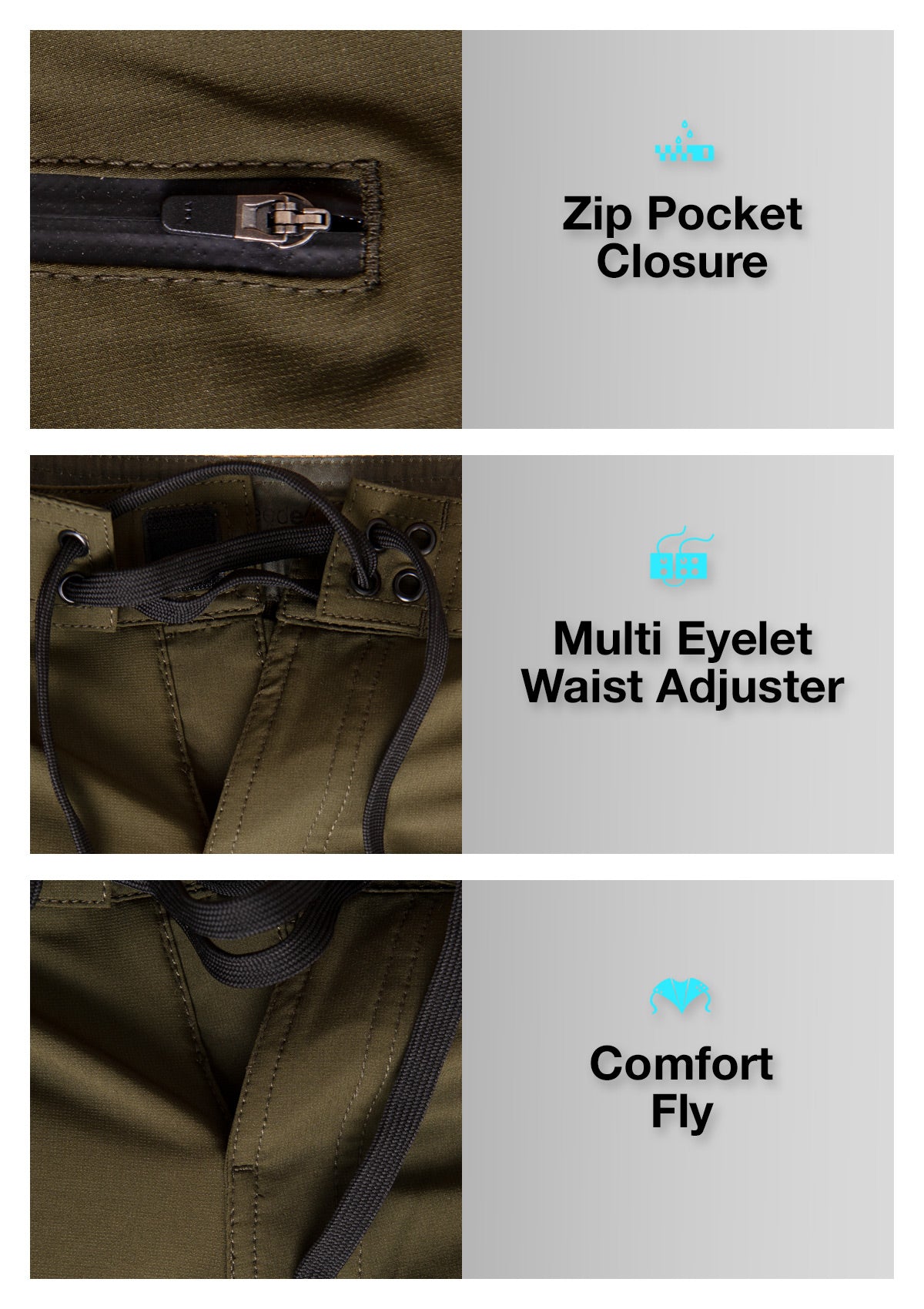 Olive-Side Pocket Boardshort