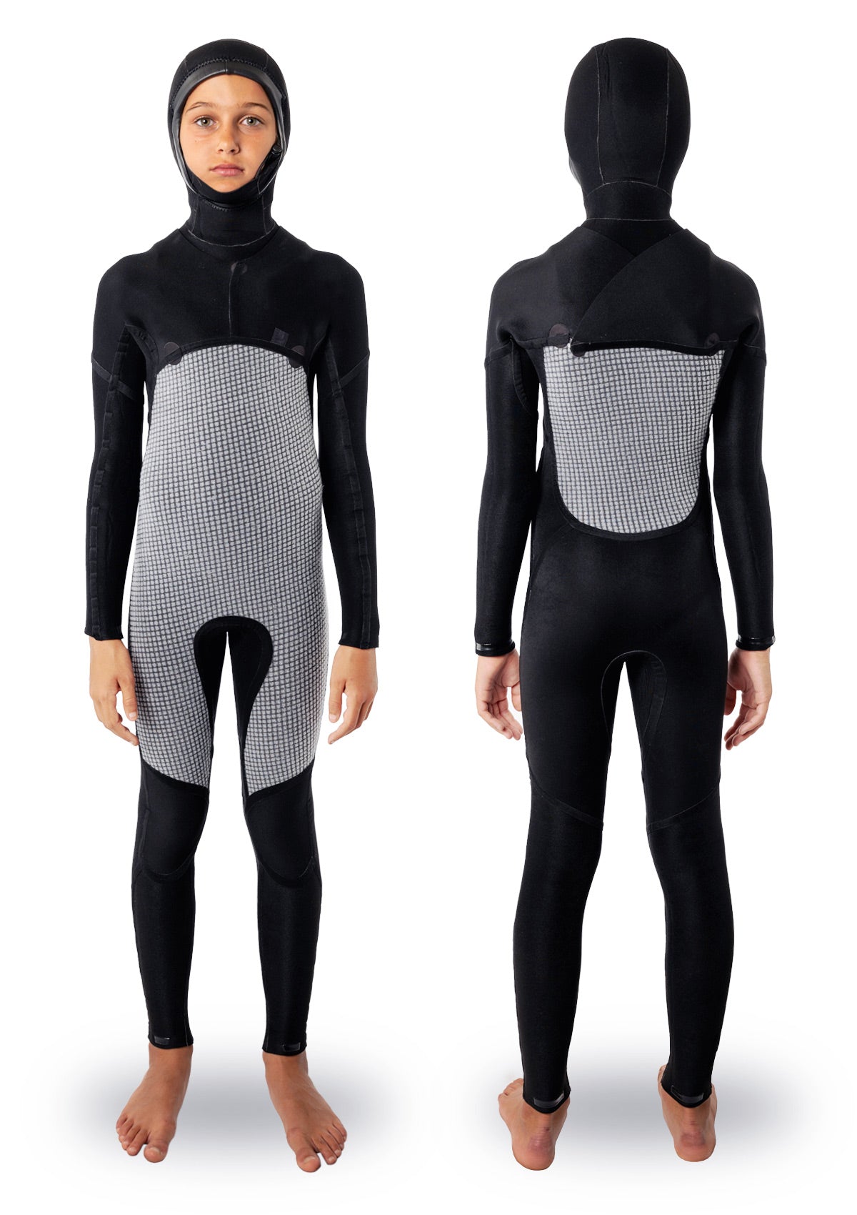 Kids 5/4 Hooded Thermal Chest Zip Wetsuit