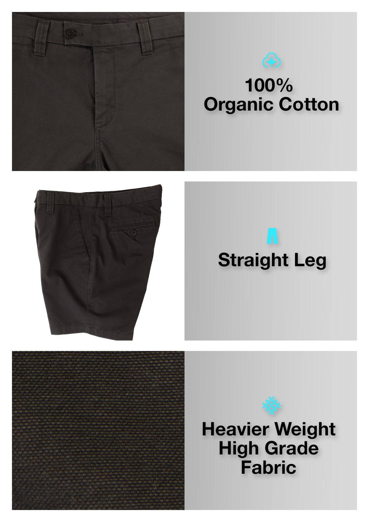 (Last chance) Organic Cotton Walkshort - Twilight Black