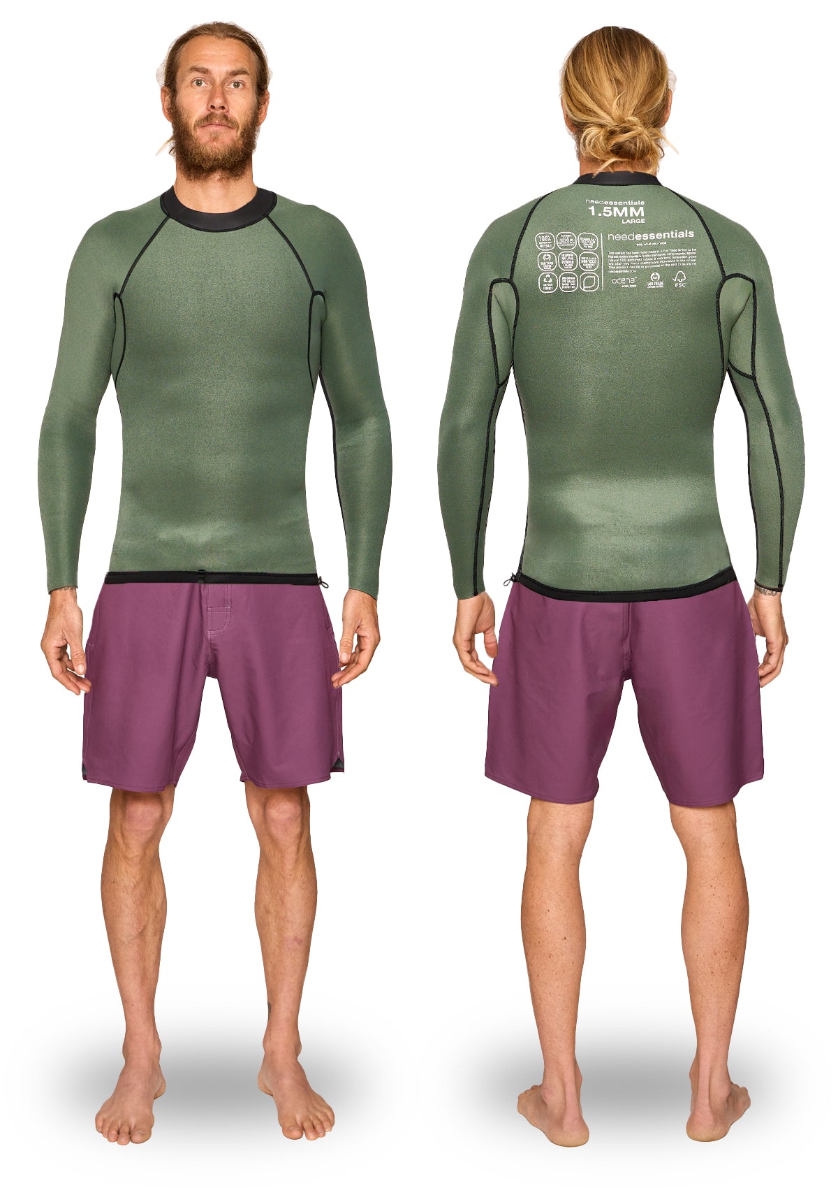 1.5mm Natural Rubber Pullover Wetsuit Jacket