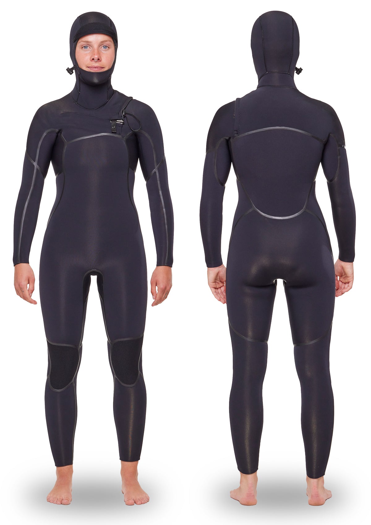 Womens 6/4/3 Hooded Liquid Taped Thermal Chest Zip Wetsuit