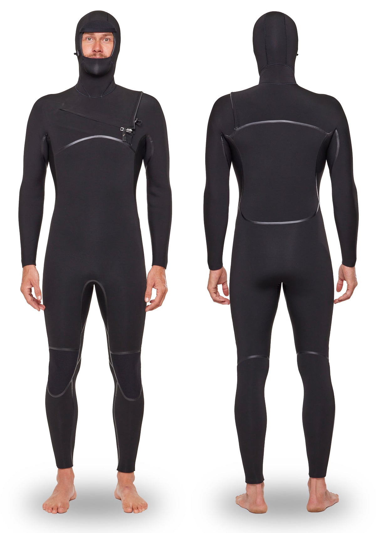 Mens 5/4mm Premium Thermal - Hooded Chest Zip Wetsuit | needessentials