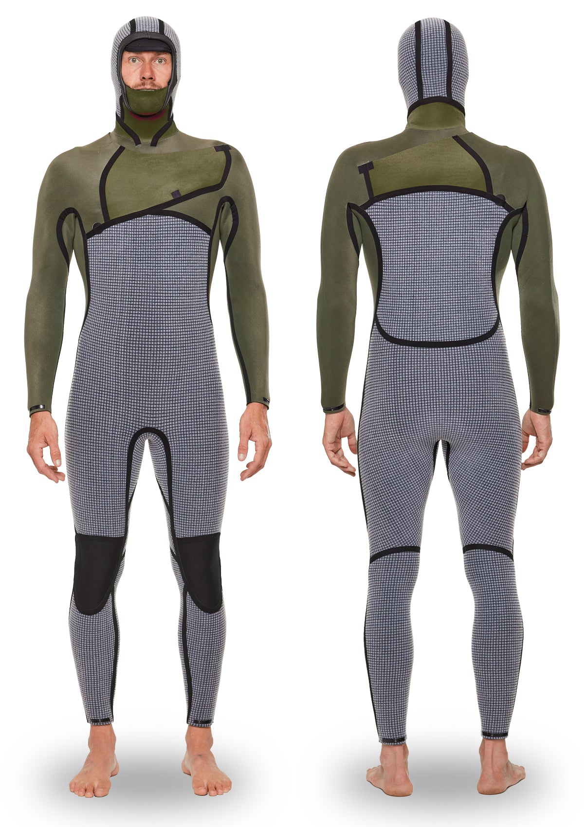 6/4/3 Hooded Liquid Taped Thermal Chest Zip Wetsuit