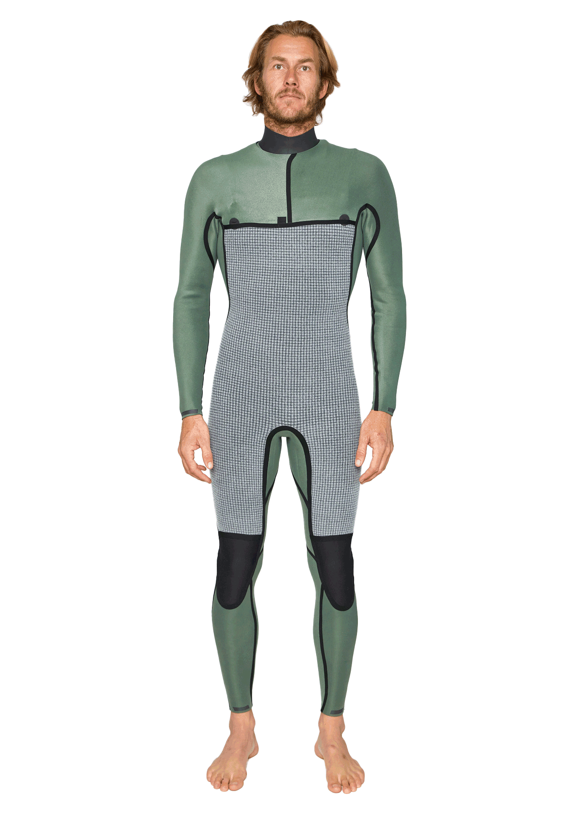 2/2 Natural Rubber Bib Zip Wetsuit