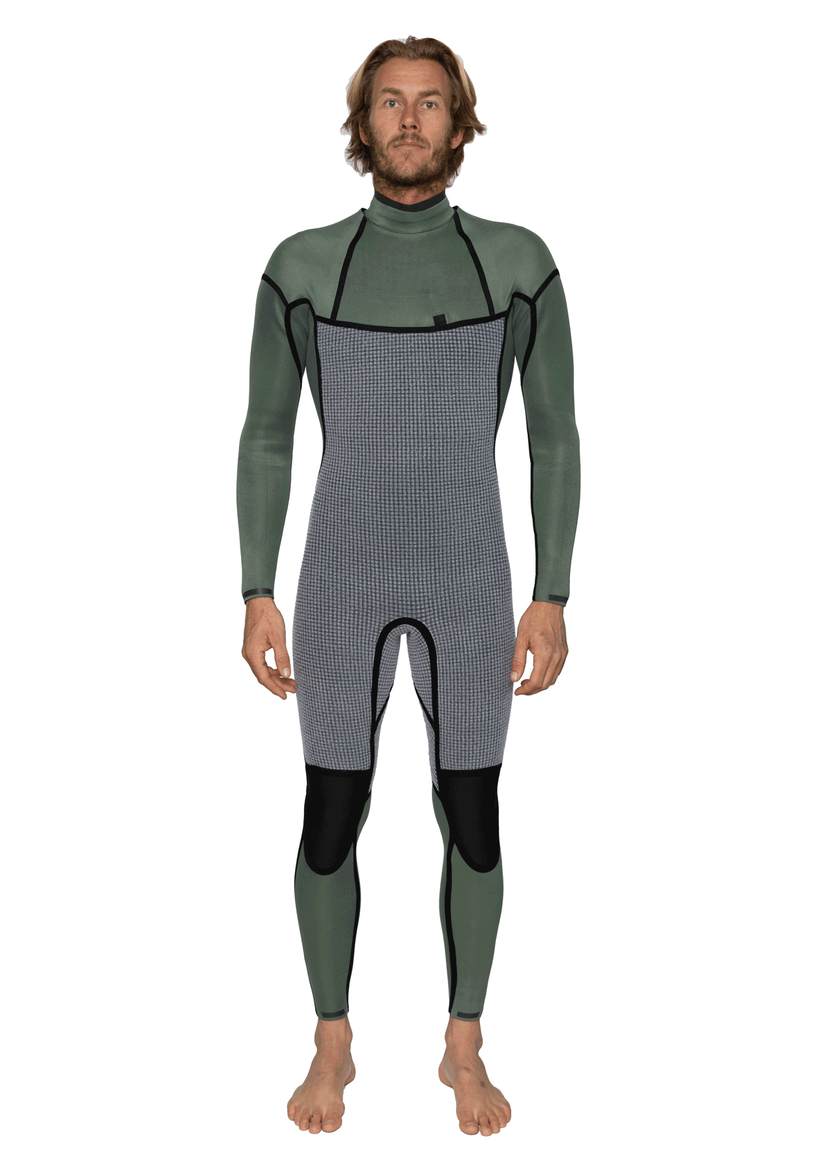 3/2 Enclosed Zip Liquid Sealed Natural Rubber Wetsuit