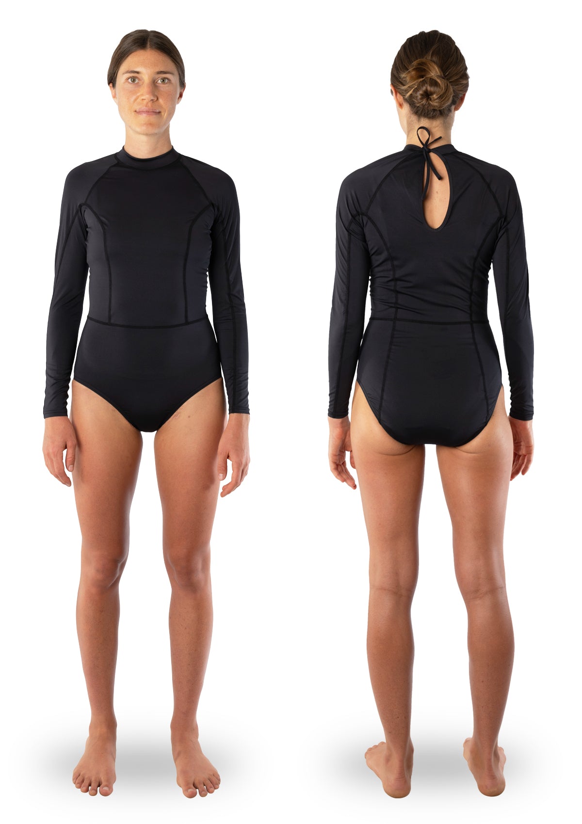 Women's Front Zipper Long Sleeve Swim Wear Rash Guard One Piece Scuba  Swimsuit