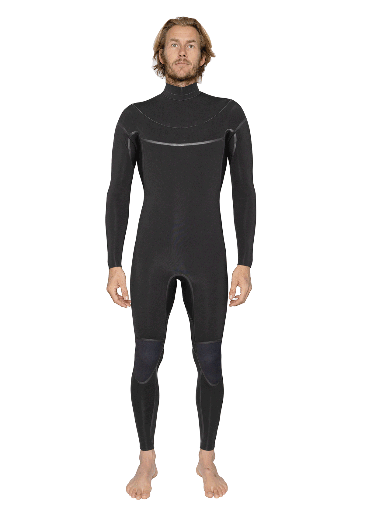 Mens 4/3mm Enclosed Zip Liquid Sealed Natural Rubber Wetsuit