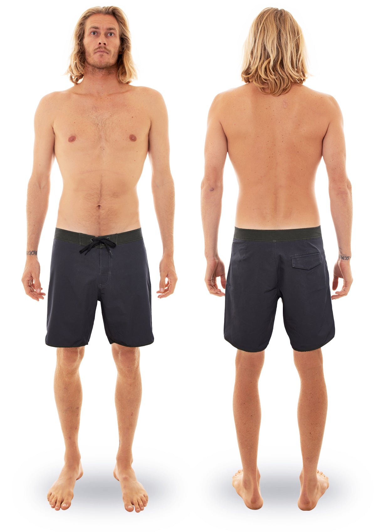 Charcoal Washed Scallop Boardshort