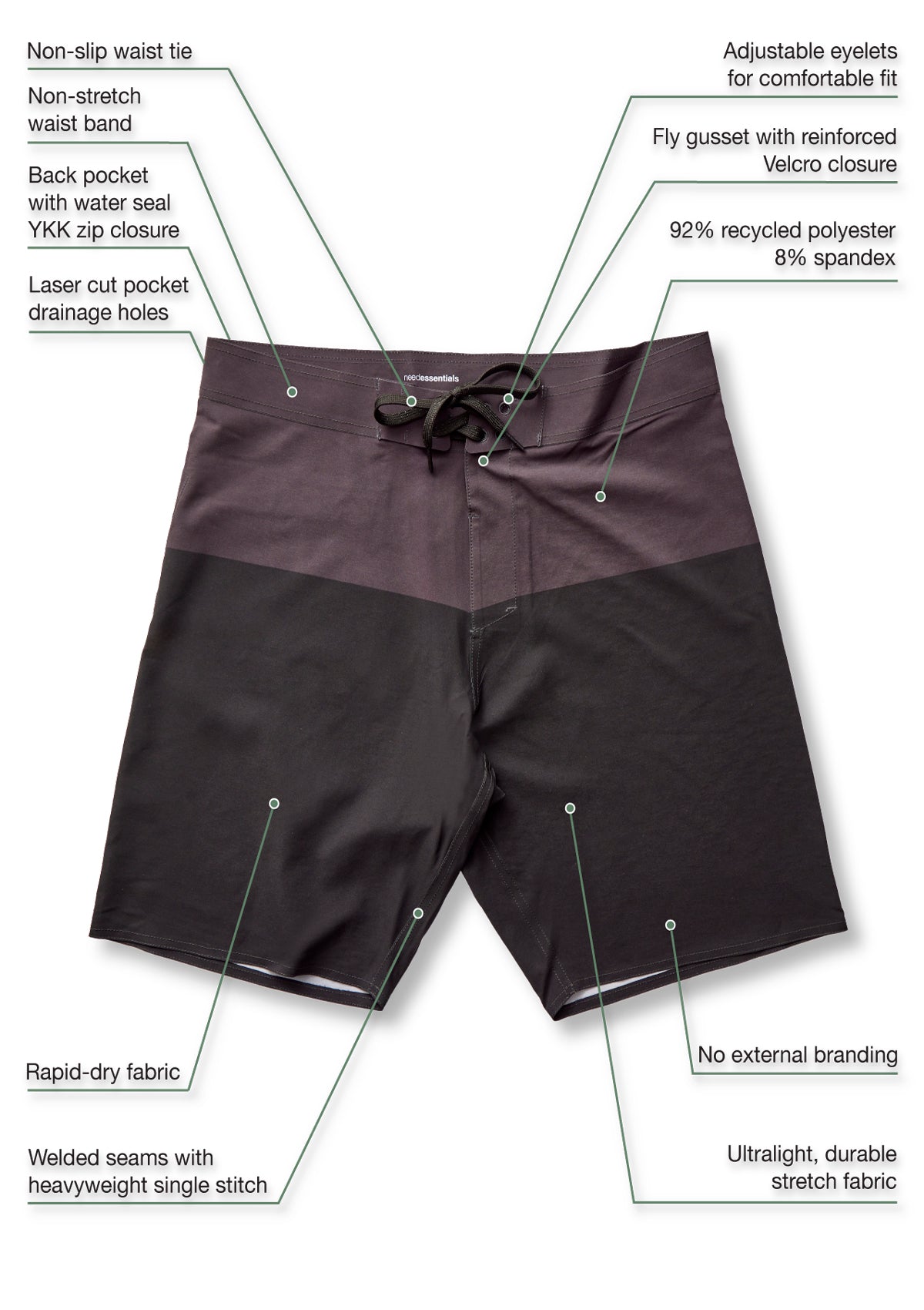 Charcoal Ultralight Boardshort