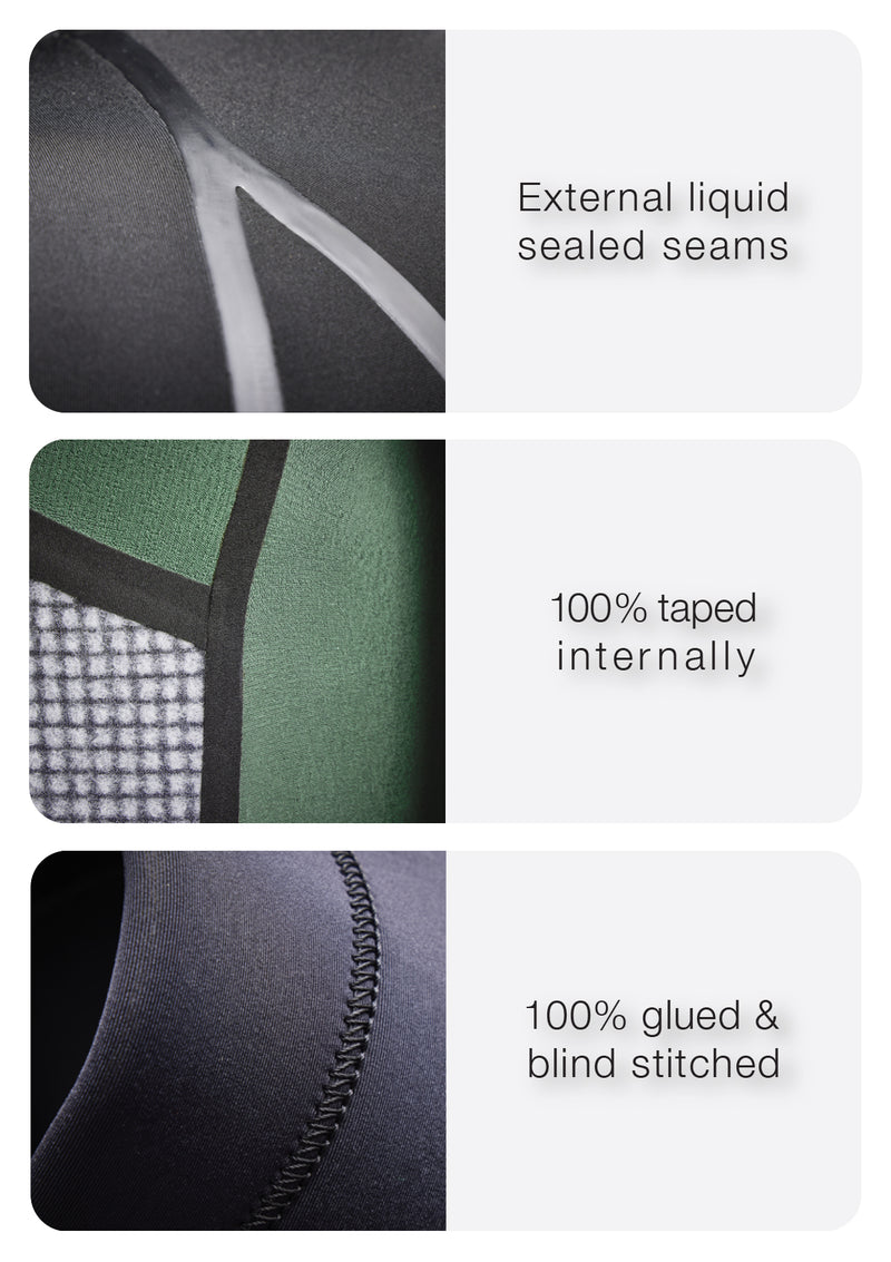 3/2 Enclosed Zip Liquid Sealed Natural Rubber Wetsuit