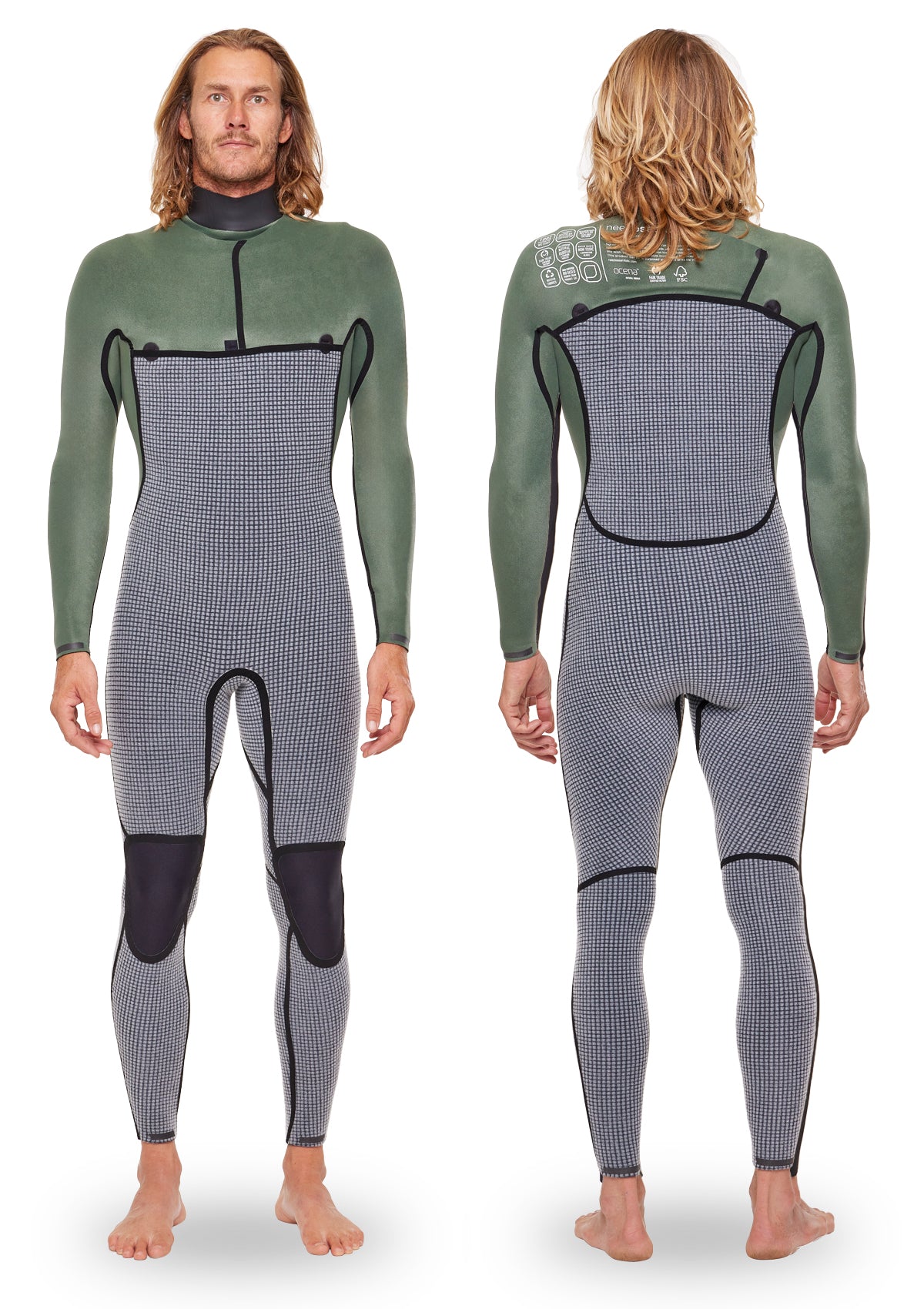 人気特価 3/2 Natural Rubber Liquid Sealed Wetsuit サーフィン・ボディボード
