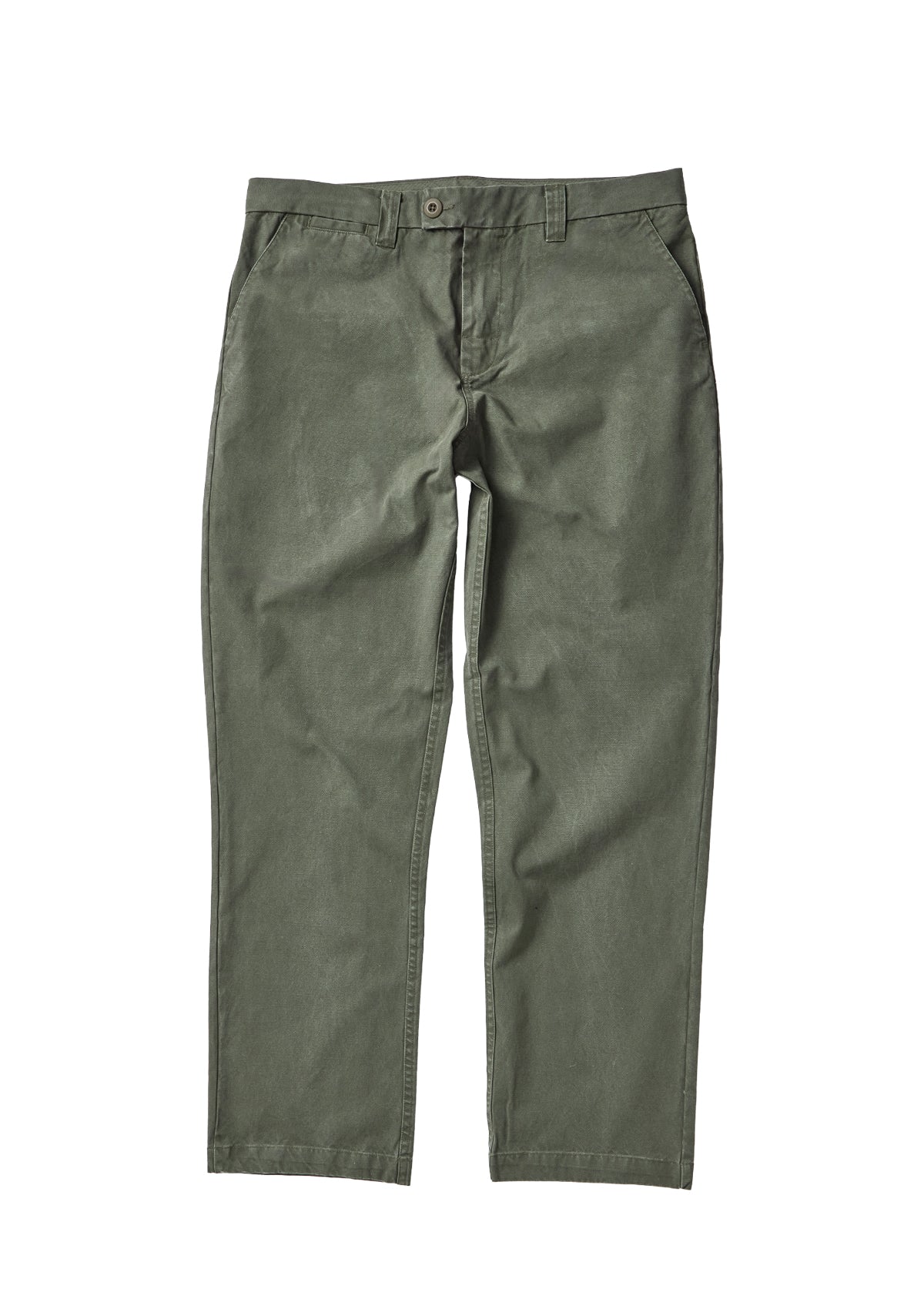 Cotton Straight Leg Pants - Headland Green | needessentials