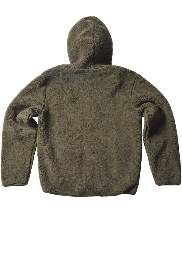 Sherpa Fleece Zip Hoodie - Dunegrass | needessentials
