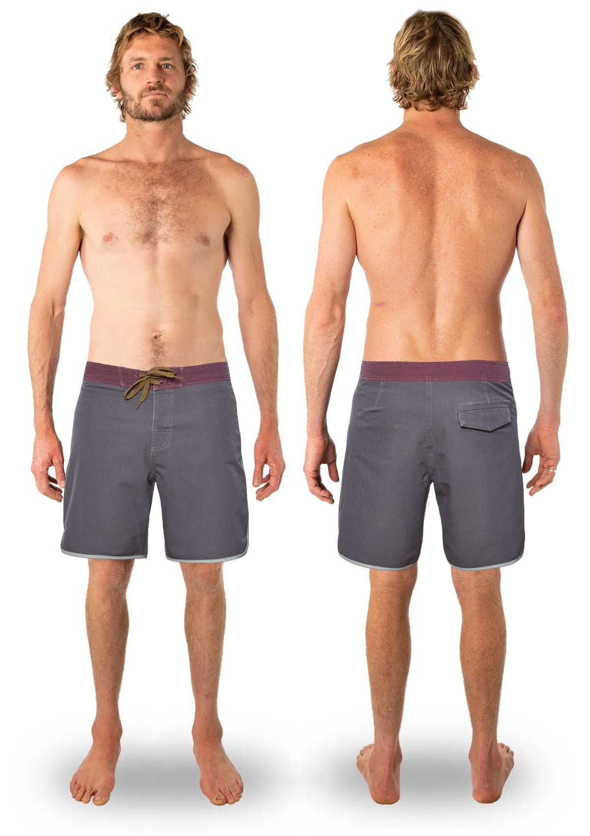 Dark Grey Washed Scallop Boardshort