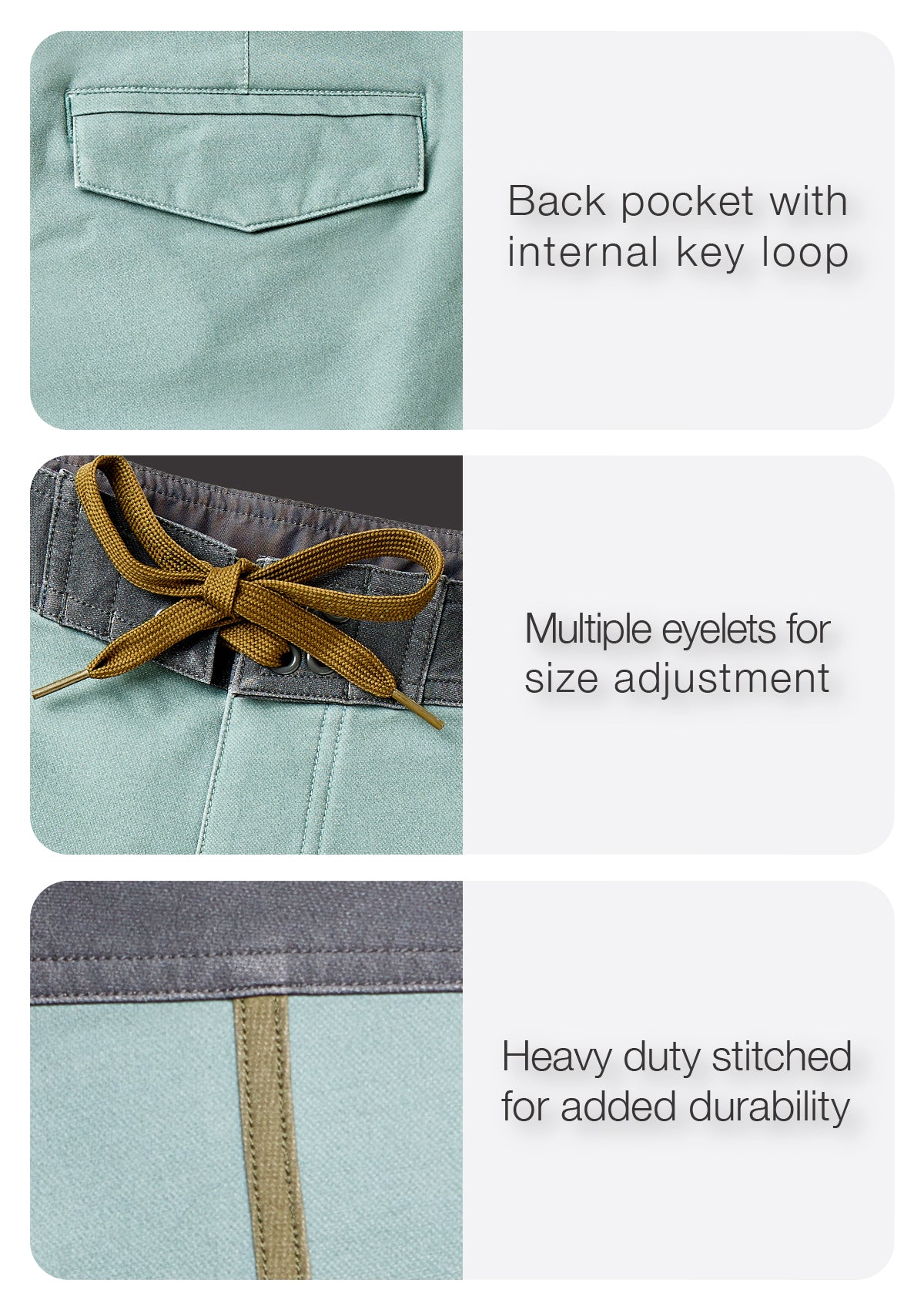 Sage Washed Scallop Boardshort