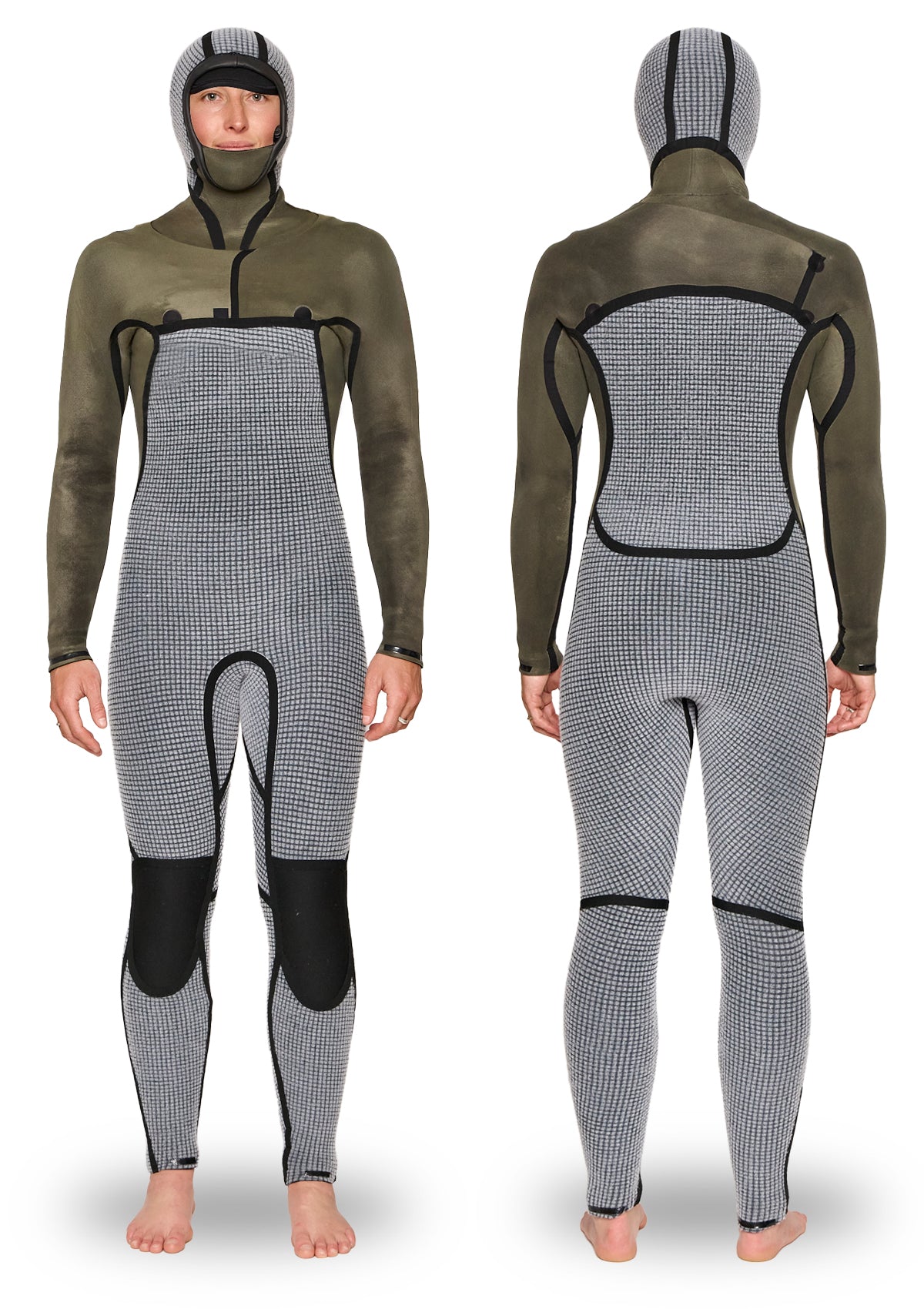 Womens 6/4/3 Hooded Liquid Sealed Thermal Bib Zip Wetsuit
