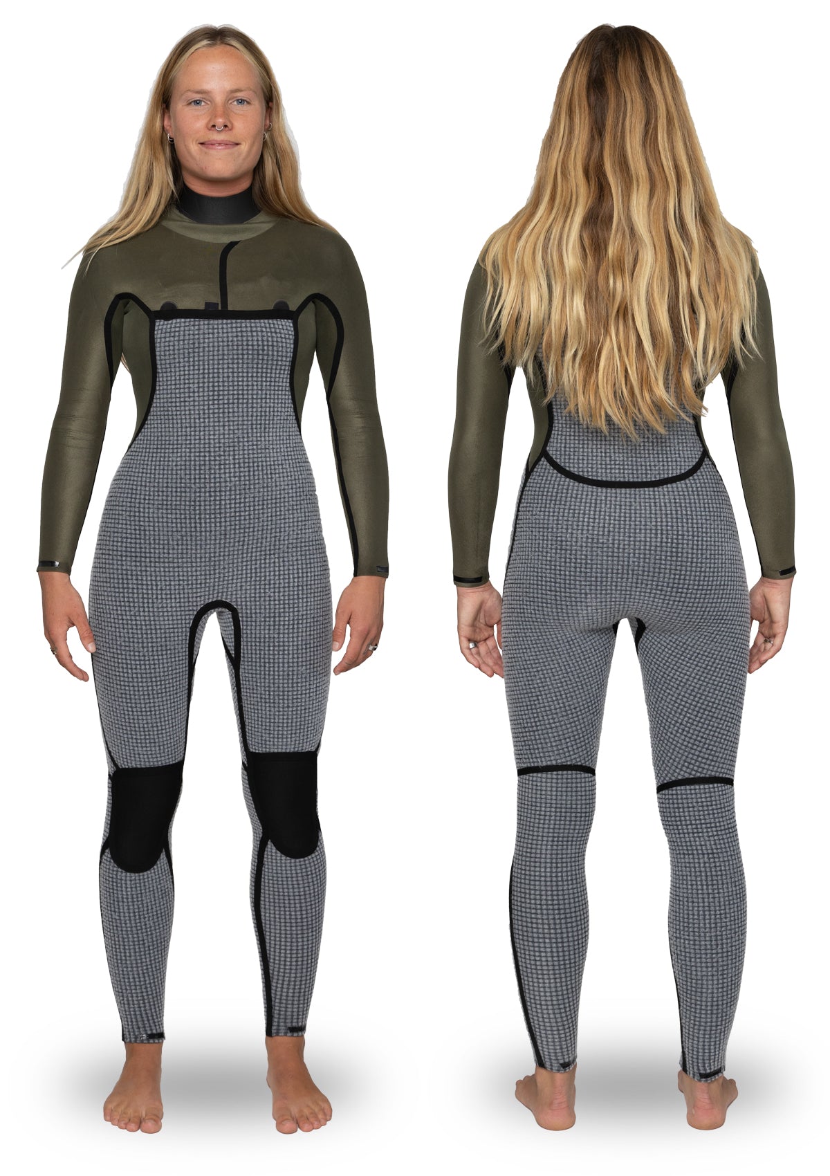 Womens 4/3 Liquid Sealed Thermal Bib Zip Wetsuit