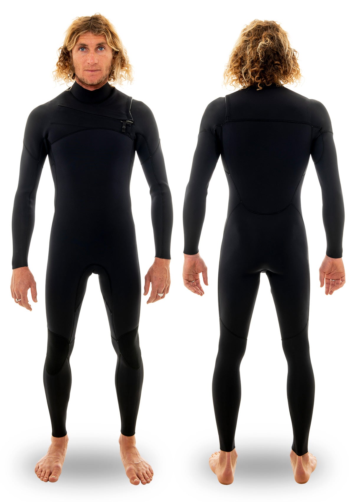 needessentials 3/2 thermal chest zip wetsuit surfing wetsuit winter black non branded 