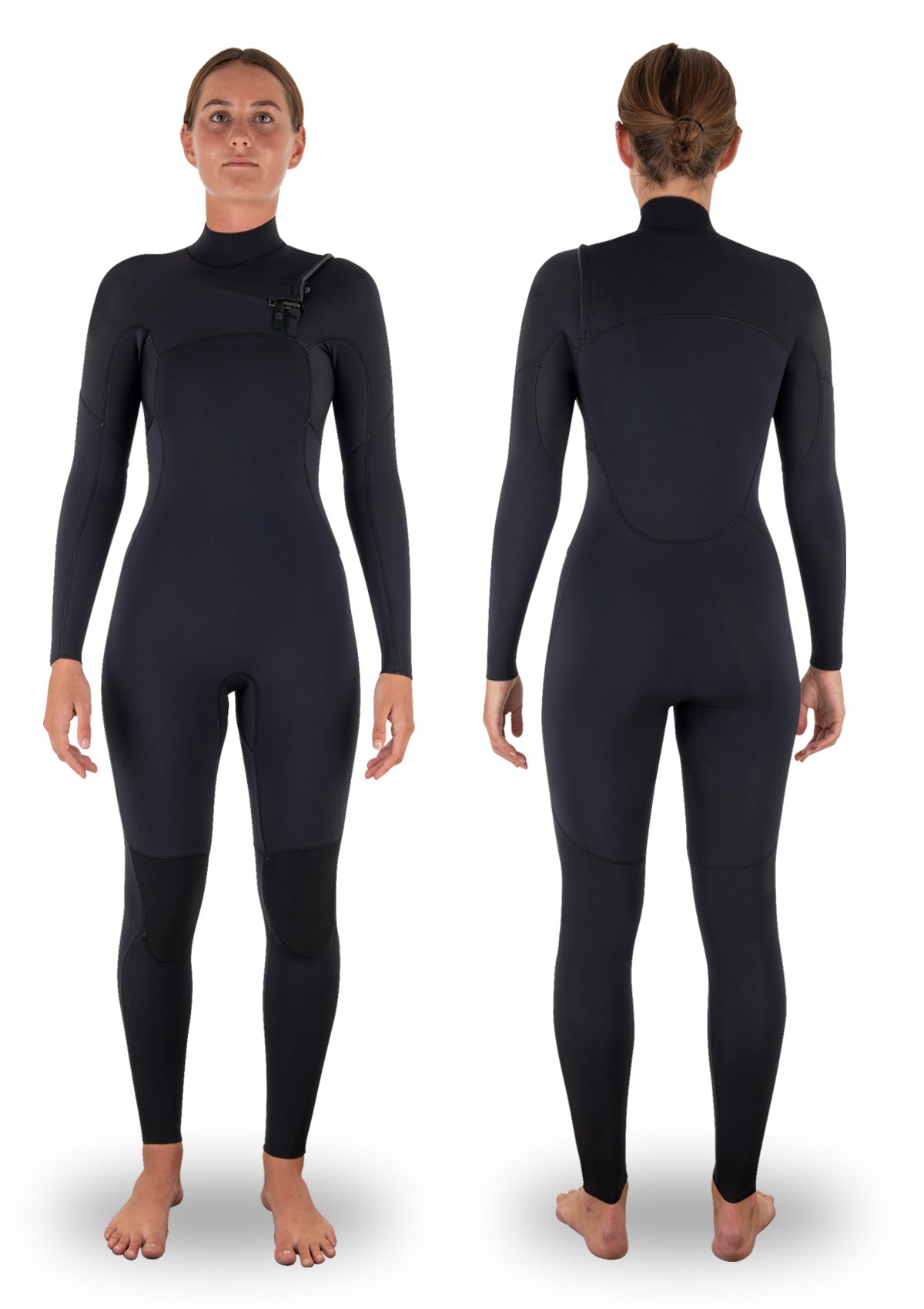 needessentials womens 3/2 chest zip thermal winter wetsuit surfing black non branded