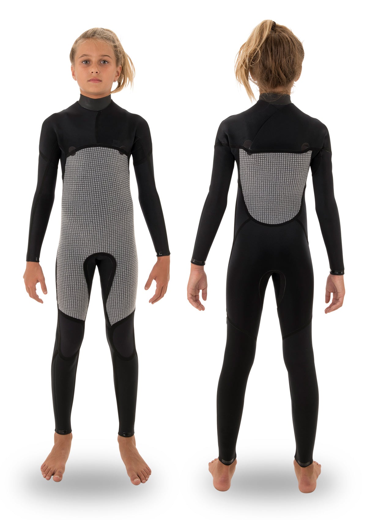 needessentials kids youth 3/ 2 thermal chest zip wetsuit non branded black winter summer