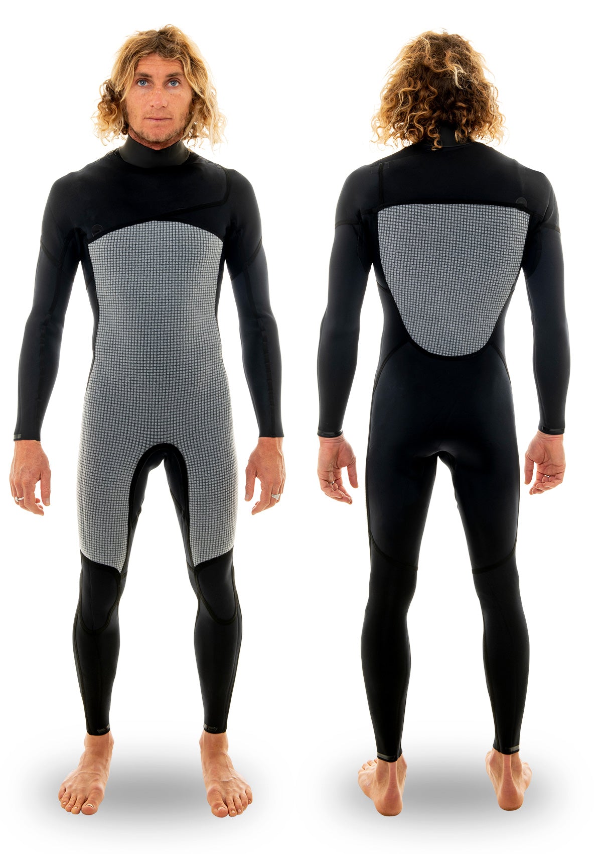 needessentials 3/2 thermal chest zip wetsuit surfing wetsuit winter black 