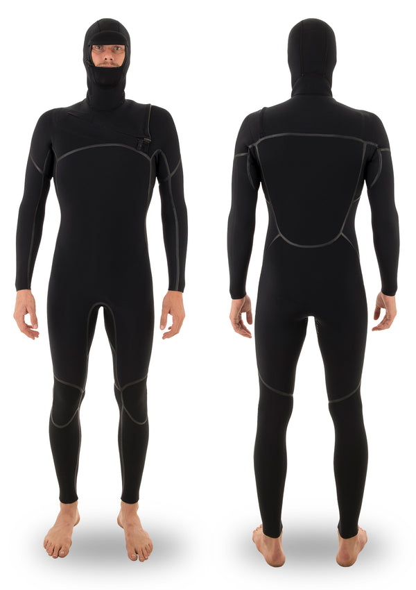 needessentials 4/3 hooded liquid taped thermal wetsuit torren martyn surfing winter black non branded
