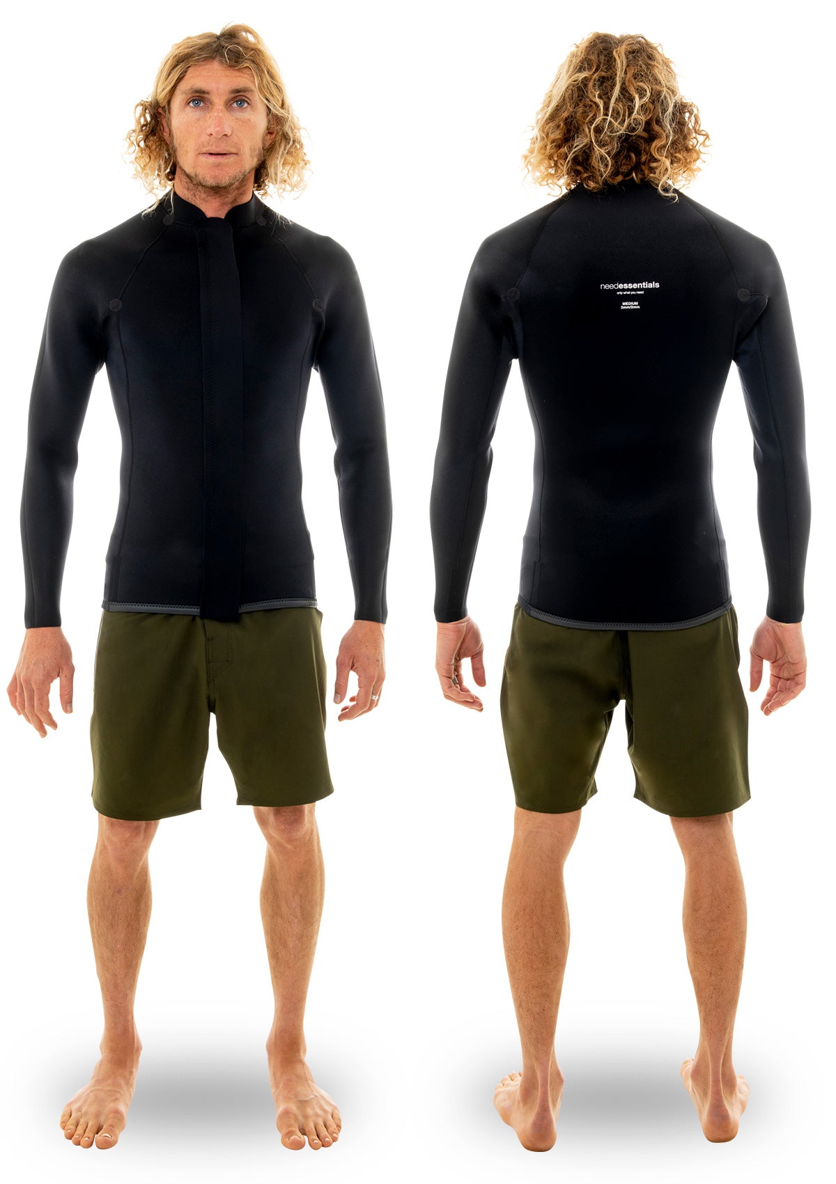needessentials 2mm Smoothy Front Zip Jacket summer wetsuit