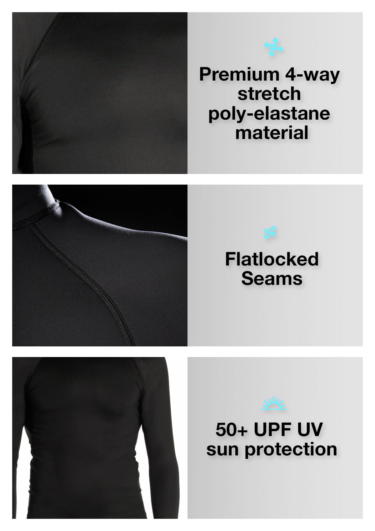 Long Sleeve Rash Vest - Black