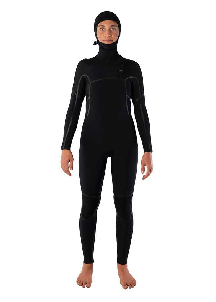 Womens 4/3 Hooded Liquid Taped Thermal Chest Zip Wetsuit