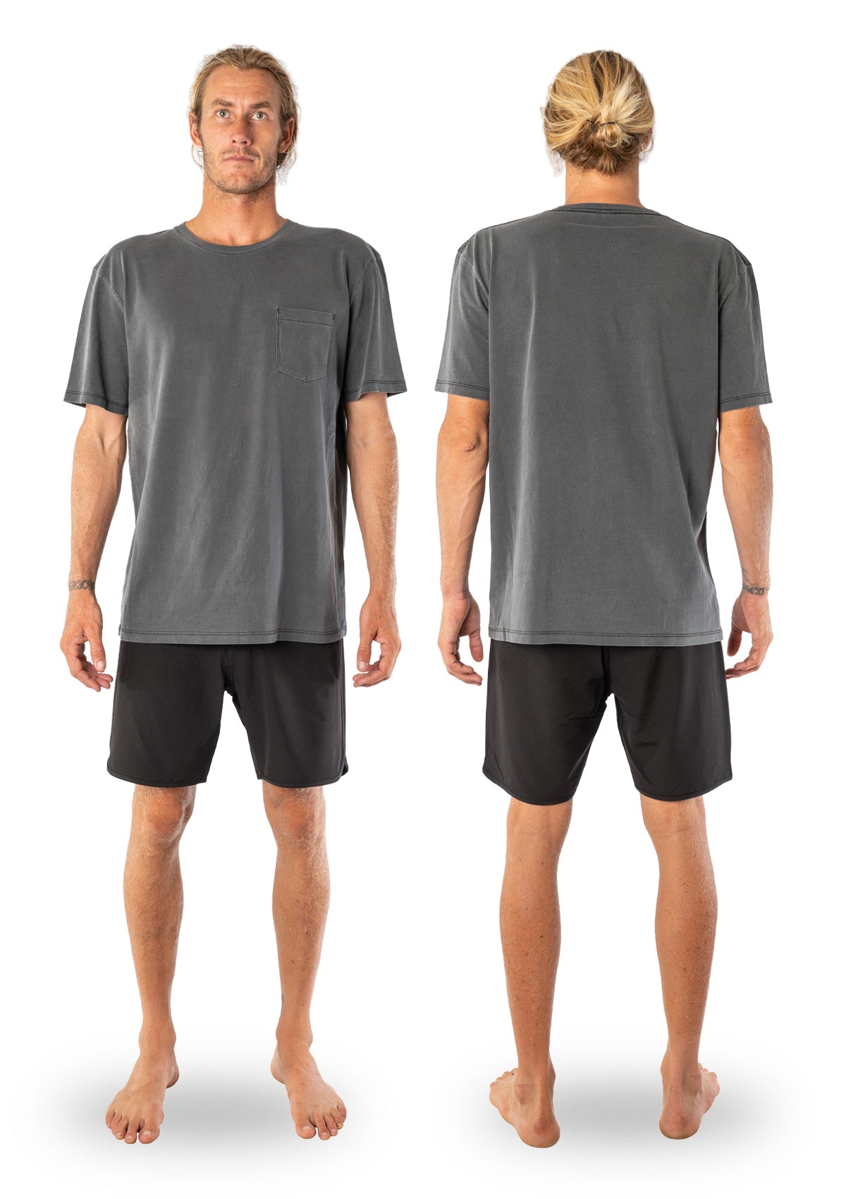 Organic Cotton Pocket T-shirt - Charcoal