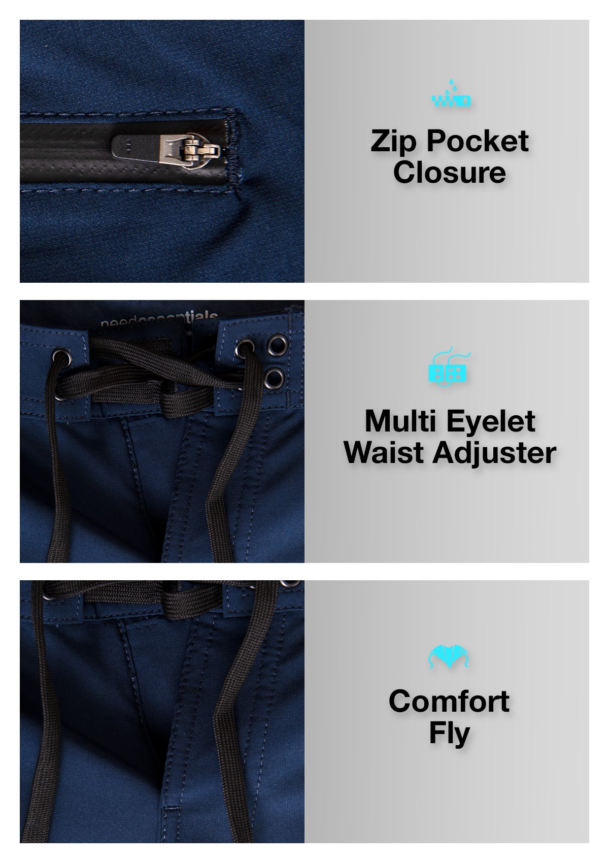 Navy-Side Pocket Boardshort