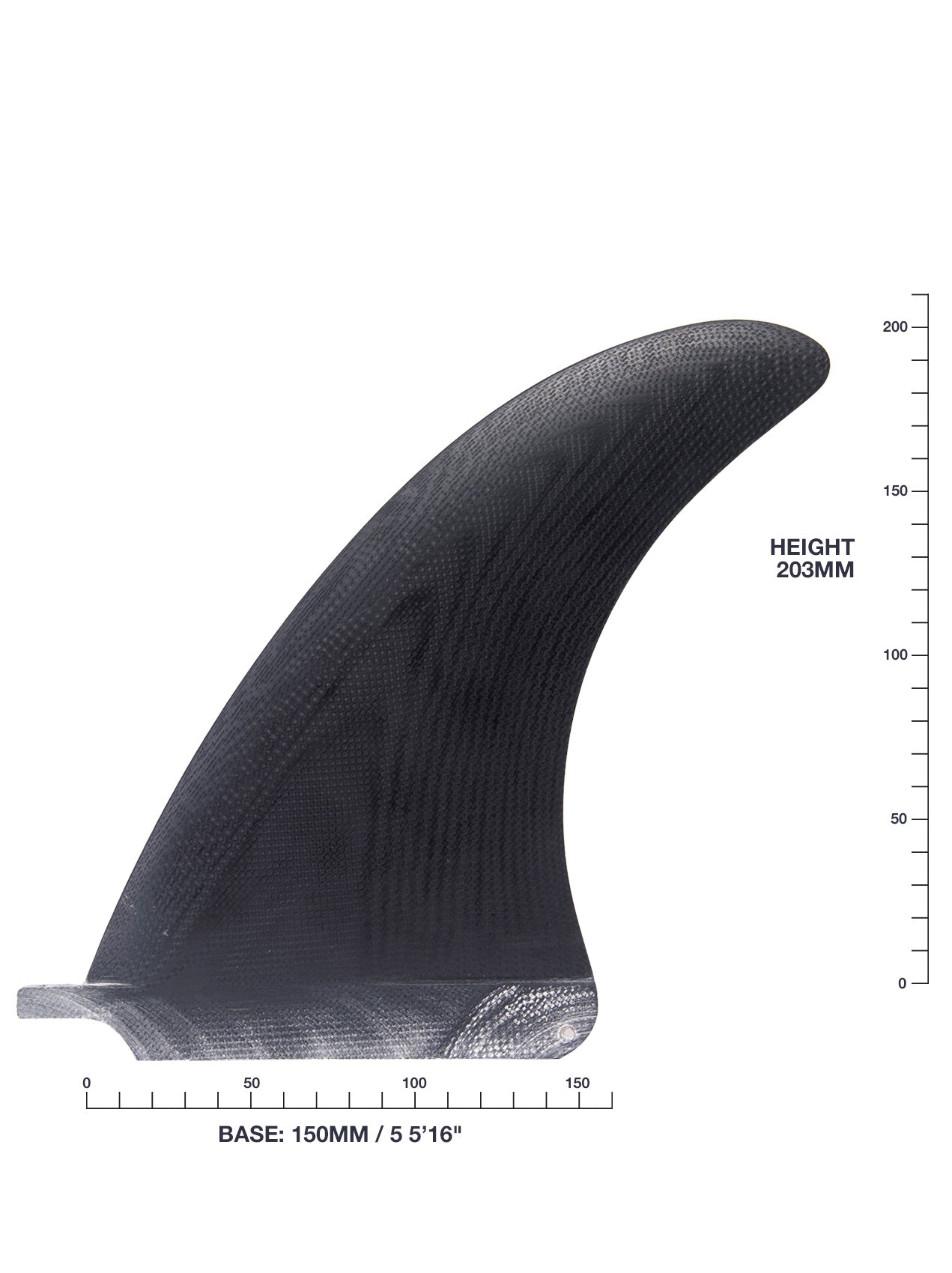 Hand Foiled 8” Traditional Upright Single Fin - Black
