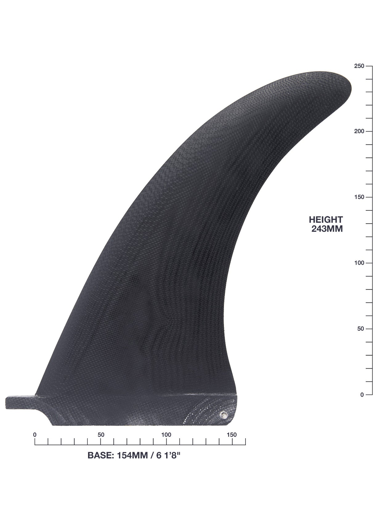 Hand Foiled 9” Traditional Upright Single Fin - Black