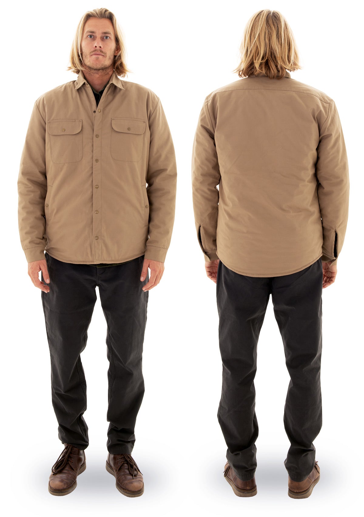 needessentials organic cotton wool insulated jacket tan torren martyn