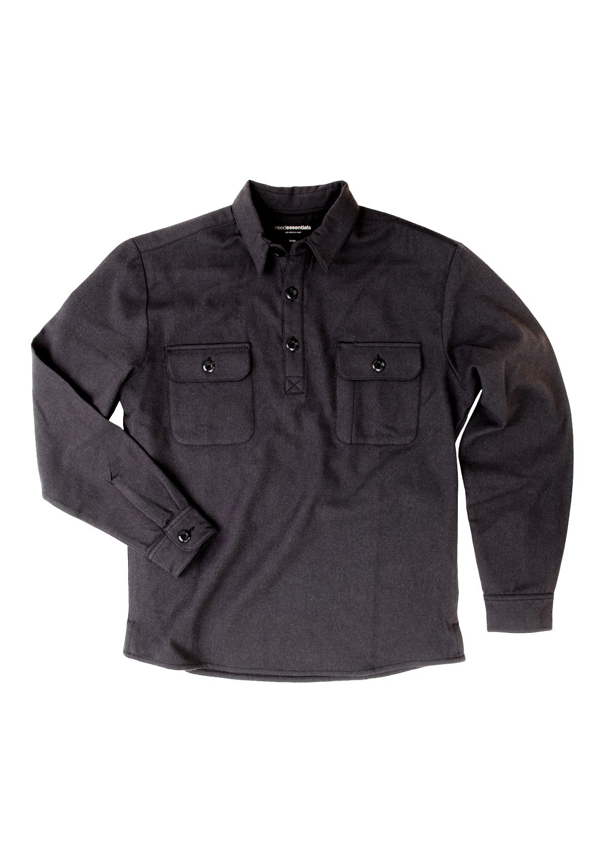 Wool Insulator Pullover Shirt - Twilight Black | needessentials