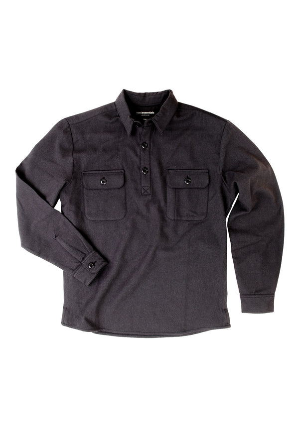 needessentials wool insulator pullover shirt black