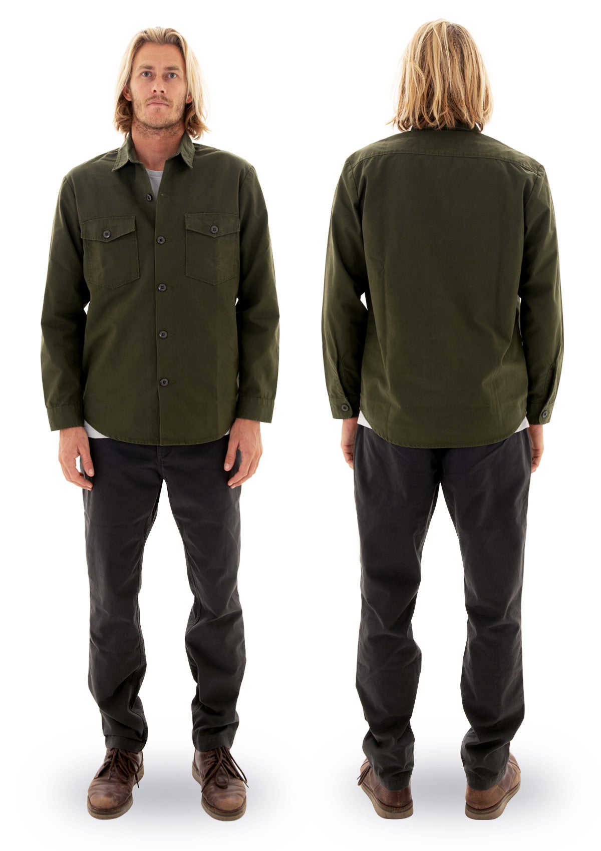 needessentials organic cotton heavy weight shirt olive torren martyn