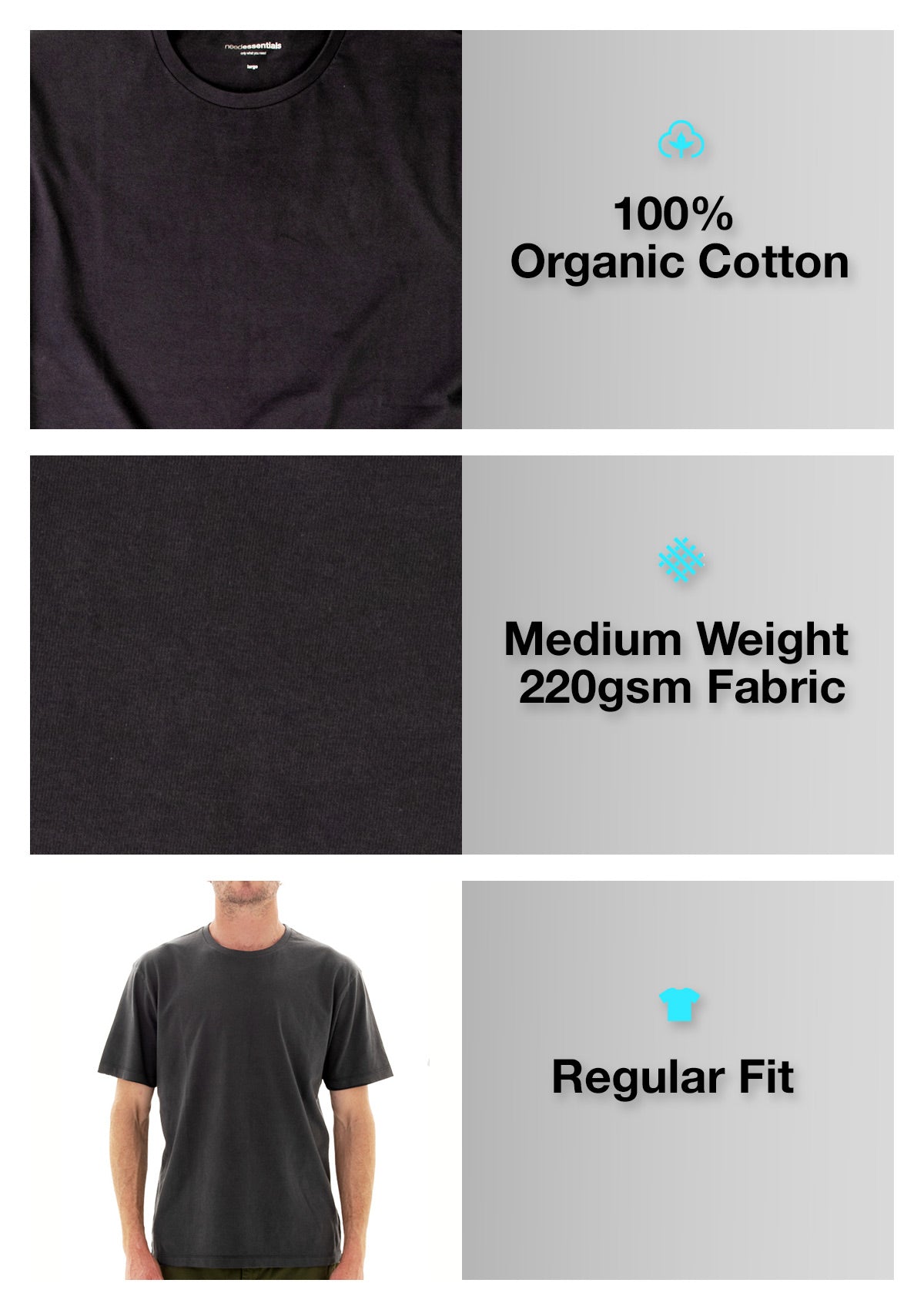 Organic Cotton T-shirt - Twilight Black