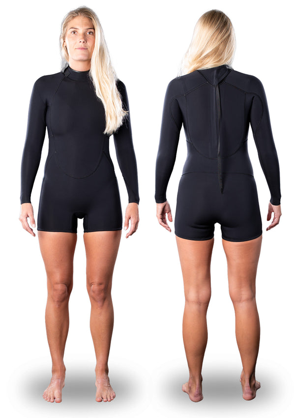 Womens 2mm back zip long arm spring wetsuit